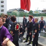 楫方休憩中 まだ始まったばかり　これから武豊まで頑張っていかなきゃね！