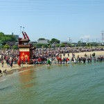 東組　宮本車　がまさに　入水を