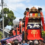 業葉神社への打ち込み直前。北組が打ち込みかかっていますね。