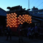 北組唐子車　曳き出し1　もうすっかり夜ですね。